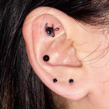 DAIIIBABYYY  -  1PC Devil CZ Stainless Steel Helix Piercing Earring Cartilage In The Ear Screw Ball Snug Flat Piercing Conch Body Piercing 16G
