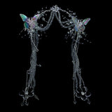 Daiiibabyyy  New Transparent Butterfly Beads Bridal Headwear Beaded Wedding Hairband Accessories Original Crystal Headwear for Women