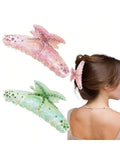 Daiiibabyyy  1pc multi-color starfish hair clip acrylic hair claws, summer beach hair clip with claws for strong fixation