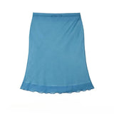 DAIIIBABYYY  -  Women's Solid Color Small Fishtail Tulle Skirts Summer Retro Bow Lace A-line Waist Slimming Mini Mermaid Skirt Female Clothing