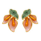 Daiiibabyyy  Fashion Light Luxury Flower Earrings Oil Drop Charms Vintage Earrings Women Ear Jewelry Sweet Stud Earrings Gift