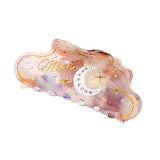 Daiiibabyyy  1pc New style of grasping clip with stars, moon, diamonds, simple and fashionable hair accessories, shark hair clip