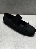 Daiiibabyyy  New Flats Women Ballet Dance Shoes Suede Bow Shallow Loafers Shoes Dress Fashion Autumn Casual Luxury Cozy Zapatos De Mujer