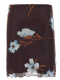 Daiiibabyyy  American Prairie Chic Flower Print Edible Tree Fungus Low Waist Gauze Vintage Skirts
