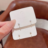 Daiiibabyyy 1Pair Crystal Stud Earrings For Woman Korean Fashion Jewelry Party Girls Elegant Earrings Accessories