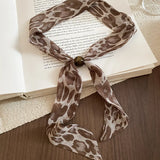 Daiiibabyyy  Chiffon plaid printed acrylic bead necklace, fashionable and popular Korean jewelry