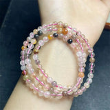 DAIIIBABYYY  -  5MM Natural Crystal Quartz Triple Circle Bracelet Reiki Healing Fengshui Stone Fashion Jewelry For Women Holiday Gift 1PCS