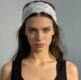 Daiiibabyyy  Korean Sweet Lace Floral Headband for Women Girls Solid Color Hair Hoop Washing Face Hairband Headwrap Fashion Girls Streetwear