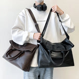 Daiiibabyyy  Designer Style Men's Commuting File Bag Hand-Held Briefcase Multifunctional Large Capacity Versatile Tote Bag Crossbody Bag