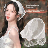 Daiiibabyyy  1Pc French Lace Headband Style Headscarf/headband Outdoor Dating,sweet and Elegant Style,easy To Wear,fashionable Versatile