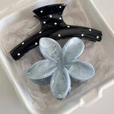 DAIIIBABYYY  -  2pcs Korean Polka Dot Hair Clip Claw For Women Sweet Bow  Flower Barrette Hairpin Acrylic temperament Hair  Accessories Gift
