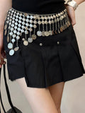 Daiiibabyyy  European and American Metal Bell Tassel Belly Chains Simple Retro Belt Light Luxury High-end Temperament Waist Jewelry for Women