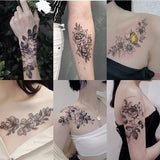 Daiiibabyyy  12pcs Flower Tattoo Stickers Arm Chest Temporary Tattoo Waterproof Fake Tattoo