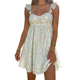 Daiiibabyyy  Women s Floral Print Sleeveless V-Neck Mini Dress for Summer Parties and Date Nights - Elegant and Stylish Outfit