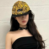 DAIIIBABYYY  -  American Niche Leopard Print Flat Edge Hip Hop Hat Men and Women Spring and Summer Street Y2k Personalized Sports Baseball Cap