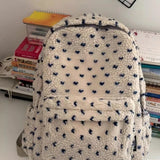 Daiiibabyyy  Women Fashion Fluffy Backpack Sweet Y2k Aesthetic All Match Schoolbags Casual High-capacity Backpacks for College Students