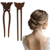 Daiiibabyyy  Elegant Wood Wooden Hair Stick Vintage Style Handmade Craft Hanfu Hairpin Cat Flower Rabbit Deer Chinese Style Hairpin Women