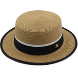 DAIIIBABYYY  -  New Summer Fashion Straw Hat Womrn Female Flat Brim Sun Protection Cap Outdoor Travel Beach Sun Hats