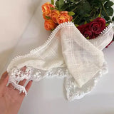 DAIIIBABYYY  -  Korean Ins Lace Hair Scarf Women Retro Triangle Hair Band Strap Hair Bag Headscarf Hat Travel Photo Headband Turban Accessorie