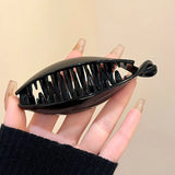 Daiiibabyyy Transparent Banana Clip Toothed Non-slip Hairpin Banana Clip Fashion Ponytail Headwear Hair Accessories