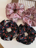 DAIIIBABYYY  -  1pc retro rose flower lace large intestine hair tie, gentle temperament bun hairstyle flower hair rope hair accessories