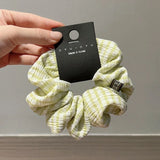 DAIIIBABYYY  -  Satin Silk Scrunchies for Hair Free Shipiping Ties Romantic Plaid Pattern Korean Fashion Hairstyle  Elastic Hair Rubber Bands