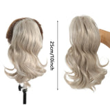 Daiiibabyyy  Synthetic Ponytail Extension Short Wave Curly Ponytail Clip in Claw Hair Extension Natural Synthetic Hairpiece for Women
