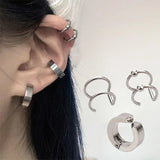 Daiiibabyyy  Vintage Y2K Punk Ear Clips Non Piercing Fake Earrings for Women Hip Hop Ear Rings Unisex Simple Clip Earring Jewelry Accessories