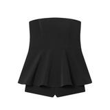Daiiibabyyy  Winter New Product Women's Off Shoulder Design One Collar Short Skirt Style Bottom strapless jumpsuit Shorts