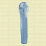 Daiiibabyyy  Fashion - Forward Light Blue Drawstring Wide - Leg Jeans: Attention - Grabbing, Perfect for Casual & Trendy Looks
