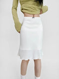 DAIIIBABYYY  -  Summer New Polka Dot Butterfly Knot Color Block A- Line Midi Skirt Fish Tail Short Skirt Women's Hot Girl Half-length Skirt