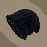 Bohemian Style Crochet Flower Knitted Hat Thin Korean Lace Woven Cap Apparel Accessories Handmade Hollowed Out Beanie Cap Girls