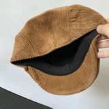 Daiiibabyyy  New Womens Mens Cotton Ivy Cap Women Beret Cabbie Driver Hat Newsboy Hat  Autumn Winter Flat Hats Gray Vintage Gatsby Beret 08