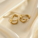 DAIIIBABYYY  -  INS Trendy Plated Stainless Steel Geometric Ear Clips Cuff Statement Golden Metal Non Piercing Ear Clip Jewelry Gift