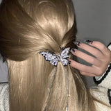Daiiibabyyy  New Butterfly Rhinestone Tassel Hair Clips Luxury Personality Fashion Claw Clips New Style Hair Accessories Wholesale