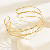 DAIIIBABYYY  -  Multilayer Gold Color Cuff Bracelet For Women Punk Style Metal Bracelet Minist Design Ins Daily Wear Party Jewelry