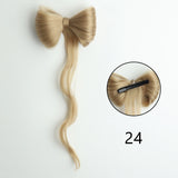 Daiiibabyyy  Synthetic Clamp Type Bowknot Hair Bun Black Brown Clamp Type Ponytail Hair Extensions Elegant And Natural Hair Accessories