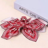 DAIIIBABYYY  -  1pcs bohemian versatile unique hair clip, red cashew flower bow grab clip sweet shark clip resort ponytail clip fashion headwear