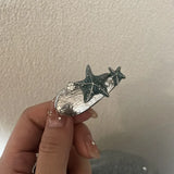 DAIIIBABYYY  -  Ocean element drop glaze hair clip shell silver metal side clip fashionable sweet cool niche design hair clip Headwear