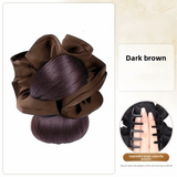 Daiiibabyyy  New Synthetic Hair Bun Claw Clip Brown with Hair Tie Bun Head Wig Fluffy Wig Hair Clip Hair Accessories