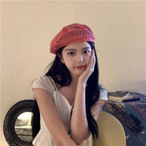 DAIIIBABYYY  -  Women's hat Sweet hollow breathable lace beret Summer thin breathable versatile casual fashion painter hat trend