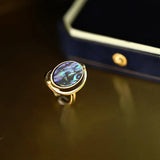 Daiiibabyyy  Oval Shell Open Rings for Women Retro Fashion Exquisite Temperament Index Finger Ring Light Luxury High-end Hand Jewelry Gifts