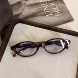 DAIIIBABYYY  -  Retro Oval Glasses Women Girls Y2K Red Green Frame Glass Eyewear Decorative Computer Anti-blue Eyeglasses with Seaside Driving