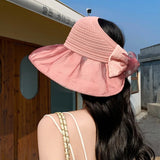 Daiiibabyyy Bow Knot Big Brim Sun Hat Ladies Women Girls Fashion Designer Bucket Street Cap