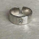 Daiiibabyyy  Punk Opening Ring Women Couple Y2K Shiny Star Finger Rings Handmade Irregular Design Jewelry Hip Hop Party Accessories