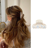 Daiiibabyyy  Blue Butterfly Hair Claw Clips for Women Medium Acrylic Jaw Clips Romantic Floral Moon Rhinestone Hair Accessories Elegant Gift