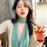 DAIIIBABYYY  -  Polka Dots Chiffon Transparent Breathable Sunscreen Shawl Female Summer Thin Long Beach Towel Sun Silk Scarf