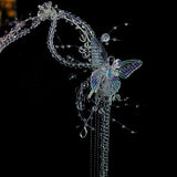 Daiiibabyyy  New Transparent Butterfly Beads Bridal Headwear Beaded Wedding Hairband Accessories Original Crystal Headwear for Women