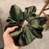 DAIIIBABYYY  -  Oversize Black Velvet Scrunchies Hair Ties Women Girls Solid Rubber Big Elastic Hair Bands Rope Ponytail Hair Accessories Winter