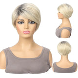 Daiiibabyyy  New Grey Side Part Wig for Women Trendy Fashionable Hairpiece Short Head Cover Popular Hair Extensions Chinese Style